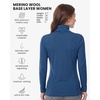 image:imageMerino Wool Base Layer Women Turtleneck  Merino Wool Sweater Women Shirt  Low and High Neck Midweight Shirt Breathable Naturally OdorResistant Soft Ideal for Hiking Skiing ColdWeather Wear260 Denim High