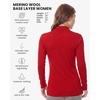 image:imageMerino Wool Base Layer Women Turtleneck  Merino Wool Sweater Women Shirt  Low and High Neck Midweight Shirt Breathable Naturally OdorResistant Soft Ideal for Hiking Skiing ColdWeather Wear260 Red Low
