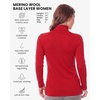 image:imageMerino Wool Base Layer Women Turtleneck  Merino Wool Sweater Women Shirt  Low and High Neck Midweight Shirt Breathable Naturally OdorResistant Soft Ideal for Hiking Skiing ColdWeather Wear260 Red High