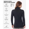 image:imageMerino Wool Base Layer Women Turtleneck  Merino Wool Sweater Women Shirt  Low and High Neck Midweight Shirt Breathable Naturally OdorResistant Soft Ideal for Hiking Skiing ColdWeather Wear260 Charcoal High