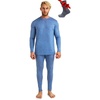 image:image100 Merino Wool Base Layer Men Set  Thermal Underwear for Men Long Johns  Lightweight Midweight Heavyweight Long Johns Naturally OdorResistant Breathable Active Underwear Hiking Skiing165 Deep Blue