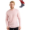 image:image100 Merino Wool Base Layer Mens  Long Sleeve Thermal Shirts with Socks  Lightweight Midweight Heavyweight Base Layer Naturally OdorResistant Breathable Shirt Ideal for Hiking Cold Weather165 Pale Coral