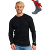 image:image100 Merino Wool Base Layer Mens  Long Sleeve Thermal Shirts with Socks  Lightweight Midweight Heavyweight Base Layer Naturally OdorResistant Breathable Shirt Ideal for Hiking Cold Weather320 Noir