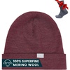 image:image100 Merino Wool Beanie for Women Men  Set Adult Skull Cap 175um amp Socks  Soft NonItchy Beanie Breathable Running Hat UV Protection OdorResistant MoistureWicking All Season 250 gsm BeanieBurgundy