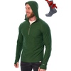 image:image100 Merino Wool Hoodie Men  Slim Fit Quarter Zip Thermal Base Layer Top  Lightweight Hoodie Breathable Naturally OdorResistant MoistureWicking Sweatshirt Ideal for Hiking Travel Camping190 Olive