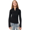 image:image100 Merino Wool Kids Quarter Zip  Midweight Thermal Base Layer 14 Zip  Unisex Soft NonItchy 250 GSM Kids Youth Clothes School Undershirt Moisture Wicking 175um OdorResistant Long Sleeve260 Black