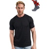 image:image100 Merino Wool TShirt Men  Base Layer Top Undershirt with Hiking Socks  Lightweight Breathable Merino Wool Thermal Shirt Naturally OdorResistant MoistureWicking Ideal for Hiking TravelCharcoal Grey