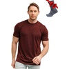 image:image100 Merino Wool TShirt Men  Base Layer Top Undershirt with Hiking Socks  Lightweight Breathable Merino Wool Thermal Shirt Naturally OdorResistant MoistureWicking Ideal for Hiking TravelBordo Wine