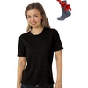 image:image100 Merino Wool TShirt Women  Short Sleeve Tee with Hiking Socks  Lightweight Breathable Merino Wool Active Base Layer Naturally OdorResistant MoistureWicking Ideal for Hiking TravelHeathered Black