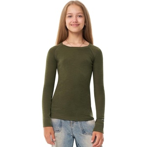 image:image100 Merino Wool Base Layer Kids Midweight Long Sleeve Thermal Underwear  Soft NonItchy Midweight 250 GSM KidsToddler Clothes Moisture Wicking 175um Long Sleeve OdorResistant UnderwearDark Olive