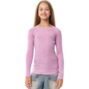 image:image100 Merino Wool Base Layer Kids Midweight Long Sleeve Thermal Underwear  Soft NonItchy Midweight 250 GSM KidsToddler Clothes Moisture Wicking 175um Long Sleeve OdorResistant UnderwearHeather Lilac