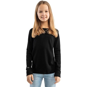 image:image100 Merino Wool Base Layer Kids Midweight Long Sleeve Thermal Underwear  Soft NonItchy Midweight 250 GSM KidsToddler Clothes Moisture Wicking 175um Long Sleeve OdorResistant UnderwearBlack