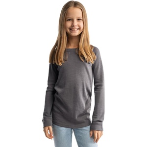 image:image100 Merino Wool Base Layer Kids Midweight Long Sleeve Thermal Underwear  Soft NonItchy Midweight 250 GSM KidsToddler Clothes Moisture Wicking 175um Long Sleeve OdorResistant UnderwearPerfect Gray