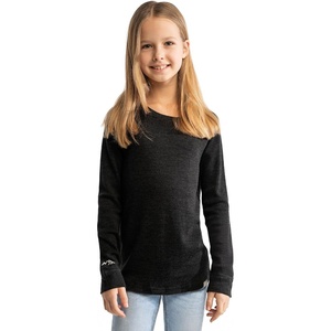image:image100 Merino Wool Base Layer Kids Midweight Long Sleeve Thermal Underwear  Soft NonItchy Midweight 250 GSM KidsToddler Clothes Moisture Wicking 175um Long Sleeve OdorResistant UnderwearCharcoal Grey