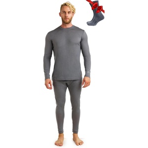 image:image100 Merino Wool Base Layer Men Set  Thermal Underwear for Men Long Johns  Lightweight Midweight Heavyweight Long Johns Naturally OdorResistant Breathable Active Underwear Hiking Skiing165 Perfect Grey