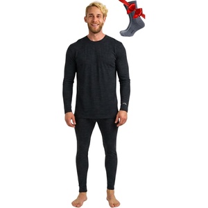 image:image100 Merino Wool Base Layer Men Set  Thermal Underwear for Men Long Johns  Lightweight Midweight Heavyweight Long Johns Naturally OdorResistant Breathable Active Underwear Hiking Skiing165 Charcoal Grey