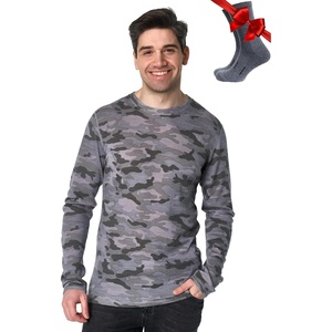 image:image100 Merino Wool Base Layer Mens  Long Sleeve Thermal Shirts with Socks  Lightweight Midweight Heavyweight Base Layer Naturally OdorResistant Breathable Shirt Ideal for Hiking Cold Weather250 Urban Grey