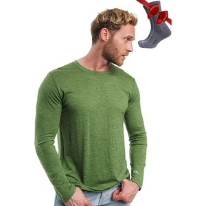 image:image100 Merino Wool Base Layer Mens  Long Sleeve Thermal Shirts with Socks  Lightweight Midweight Heavyweight Base Layer Naturally OdorResistant Breathable Shirt Ideal for Hiking Cold Weather165 Green Olive