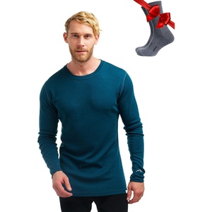 image:image100 Merino Wool Base Layer Mens  Long Sleeve Thermal Shirts with Socks  Lightweight Midweight Heavyweight Base Layer Naturally OdorResistant Breathable Shirt Ideal for Hiking Cold Weather250 Deep Teal