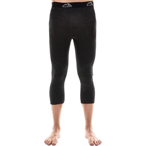 image:image100 Merino Wool Base Layer Mens Long Johns  Thermal Underwear Bottoms  Long and 34 Length Thermal Leggins Breathable Naturally OdorResistant Ideal for Hiking Running Everyday Wear200 Heathered Black 34 Length