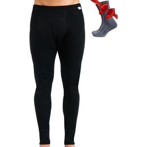 image:image100 Merino Wool Base Layer Mens Pants  Thermal Underwear Long Johns  Lightweight Midweight Heavyweight Base Layer Breathable Leggings OdorResistant Wool Ideal for Hiking Skiing WinterBlack 250