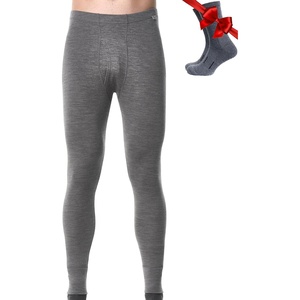 image:image100 Merino Wool Base Layer Mens Pants  Thermal Underwear Long Johns  Lightweight Midweight Heavyweight Base Layer Breathable Leggings OdorResistant Wool Ideal for Hiking Skiing WinterGray Heather 250