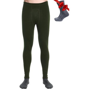 image:image100 Merino Wool Base Layer Mens Pants  Thermal Underwear Long Johns  Lightweight Midweight Heavyweight Base Layer Breathable Leggings OdorResistant Wool Ideal for Hiking Skiing Winter320 Army Green