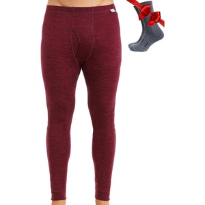 image:image100 Merino Wool Base Layer Mens Pants  Thermal Underwear Long Johns  Lightweight Midweight Heavyweight Base Layer Breathable Leggings OdorResistant Wool Ideal for Hiking Skiing Winter165 Burgundy