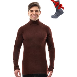 image:image100 Merino Wool Base Layer Mens Turtleneck  Merino Wool Sweater Men Shirt  Low and High Neck Midweight Shirt Breathable Naturally OdorResistant Soft Warm Hiking Skiing Cold Weather Base Layer260 Bordo High