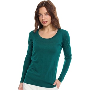 image:image100 Merino Wool Base Layer Women  Thermal Merino Wool Shirt Women  Lightweight Shirts Breathable Naturally OdorResistant MoistureWicking Ideal for Hiking Travel Outdoor Everyday WearS 190 Forest Green