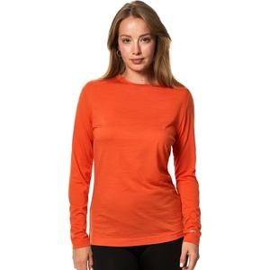 image:image100 Merino Wool Base Layer Women  Thermal Merino Wool Shirt Women  Lightweight Shirts Breathable Naturally OdorResistant MoistureWicking Ideal for Hiking Travel Outdoor Everyday WearC170 Orange