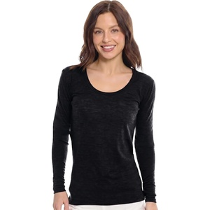 image:image100 Merino Wool Base Layer Women  Thermal Merino Wool Shirt Women  Lightweight Shirts Breathable Naturally OdorResistant MoistureWicking Ideal for Hiking Travel Outdoor Everyday WearS 190 Charcoal Grey
