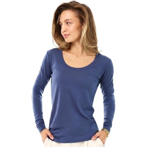 image:image100 Merino Wool Base Layer Women  Thermal Merino Wool Shirt Women  Lightweight Shirts Breathable Naturally OdorResistant MoistureWicking Ideal for Hiking Travel Outdoor Everyday WearS 190 Dark Blue