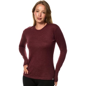 image:image100 Merino Wool Base Layer Women  Thermal Merino Wool Shirt Women  Lightweight Shirts Breathable Naturally OdorResistant MoistureWicking Ideal for Hiking Travel Outdoor Everyday WearC 170 Burgundy