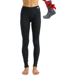 image:image100 Merino Wool Base Layer Women Pants  Thermal Leggings Underwear  Lightweight Midweight Heavyweight Base Layer Breathable Pants OdorResistant Ideal for Hiking Skiing Cold Weather165 Charcoal Grey