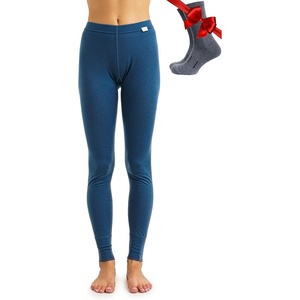 image:image100 Merino Wool Base Layer Women Pants  Thermal Leggings Underwear  Lightweight Midweight Heavyweight Base Layer Breathable Pants OdorResistant Ideal for Hiking Skiing Cold Weather165 Denim Blue