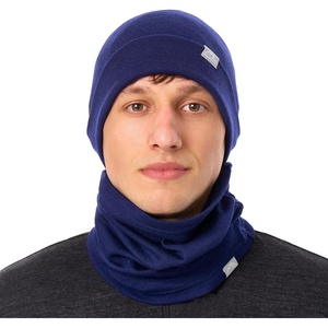 image:image100 Merino Wool Beanie Neck Gaiter Combo Unisex 175um Scull Cap 4 Season  Soft NonItchy Cooling Breathable 250 GSM UV Protection Hiking amp Running Accessories OdorResistant Cold Weather GearDeep Navy