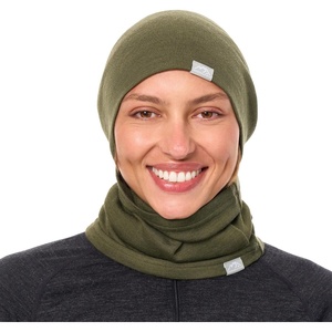 image:image100 Merino Wool Beanie Neck Gaiter Combo Unisex 175um Scull Cap 4 Season  Soft NonItchy Cooling Breathable 250 GSM UV Protection Hiking amp Running Accessories OdorResistant Cold Weather GearDark Olive