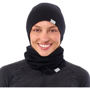 image:image100 Merino Wool Beanie Neck Gaiter Combo Unisex 175um Scull Cap 4 Season  Soft NonItchy Cooling Breathable 250 GSM UV Protection Hiking amp Running Accessories OdorResistant Cold Weather GearBlack