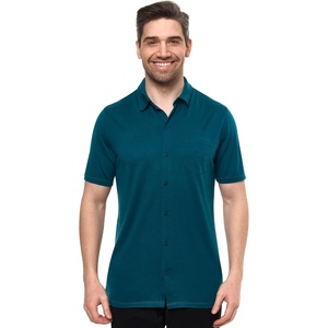 image:image100 Merino Wool Button Up Shirt Men  Long amp Short Sleeve Breathable  Lightweight Breathable Merino Wool Naturally OdorResistant Soft Office Casual Outdoor Shirt with PocketDeep Teal Short