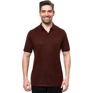 image:image100 Merino Wool Button Up Shirt Men  Long amp Short Sleeve Breathable  Lightweight Breathable Merino Wool Naturally OdorResistant Soft Office Casual Outdoor Shirt with PocketBordo Short