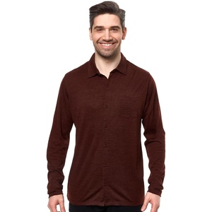 image:image100 Merino Wool Button Up Shirt Men  Long amp Short Sleeve Breathable  Lightweight Breathable Merino Wool Naturally OdorResistant Soft Office Casual Outdoor Shirt with PocketBordo Long