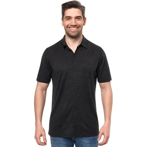 image:image100 Merino Wool Button Up Shirt Men  Long amp Short Sleeve Breathable  Lightweight Breathable Merino Wool Naturally OdorResistant Soft Office Casual Outdoor Shirt with PocketCharcoal Short