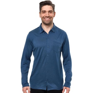 image:image100 Merino Wool Button Up Shirt Men  Long amp Short Sleeve Breathable  Lightweight Breathable Merino Wool Naturally OdorResistant Soft Office Casual Outdoor Shirt with PocketDenim Long