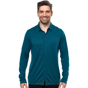 image:image100 Merino Wool Button Up Shirt Men  Long amp Short Sleeve Breathable  Lightweight Breathable Merino Wool Naturally OdorResistant Soft Office Casual Outdoor Shirt with PocketDeep Teal Long