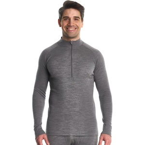 image:image100 Merino Wool Half Zip Sweater Men  Quarter Zip Thermal Base Layer  Lightweight Midweight Heavyweight Long Sleeve Breathable Pullover OdorResistant Half Zip Shirt Ideal for Hiking Skiing320 Heather Gray
