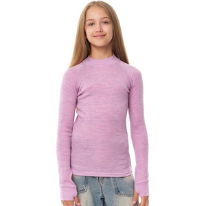 image:image100 Merino Wool Kids Long Sleeve Turtleneck Midweight Thermal Base Layer  Unisex Soft NonItchy 250 GSM KidsYouth Clothes School Undershirt Moisture Wicking 175um OdorResistant Boys amp Girls260 Heather Lilac