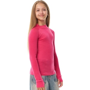 image:image100 Merino Wool Kids Long Sleeve Turtleneck Midweight Thermal Base Layer  Unisex Soft NonItchy 250 GSM KidsYouth Clothes School Undershirt Moisture Wicking 175um OdorResistant Boys amp Girls260 Pink