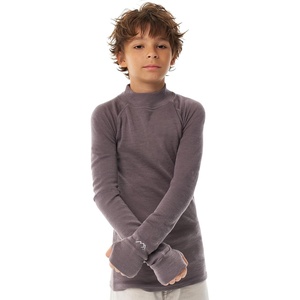 image:image100 Merino Wool Kids Long Sleeve Turtleneck Midweight Thermal Base Layer  Unisex Soft NonItchy 250 GSM KidsYouth Clothes School Undershirt Moisture Wicking 175um OdorResistant Boys amp Girls260 Perfect Grey