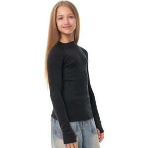 image:image100 Merino Wool Kids Long Sleeve Turtleneck Midweight Thermal Base Layer  Unisex Soft NonItchy 250 GSM KidsYouth Clothes School Undershirt Moisture Wicking 175um OdorResistant Boys amp Girls260 Charcoal Grey